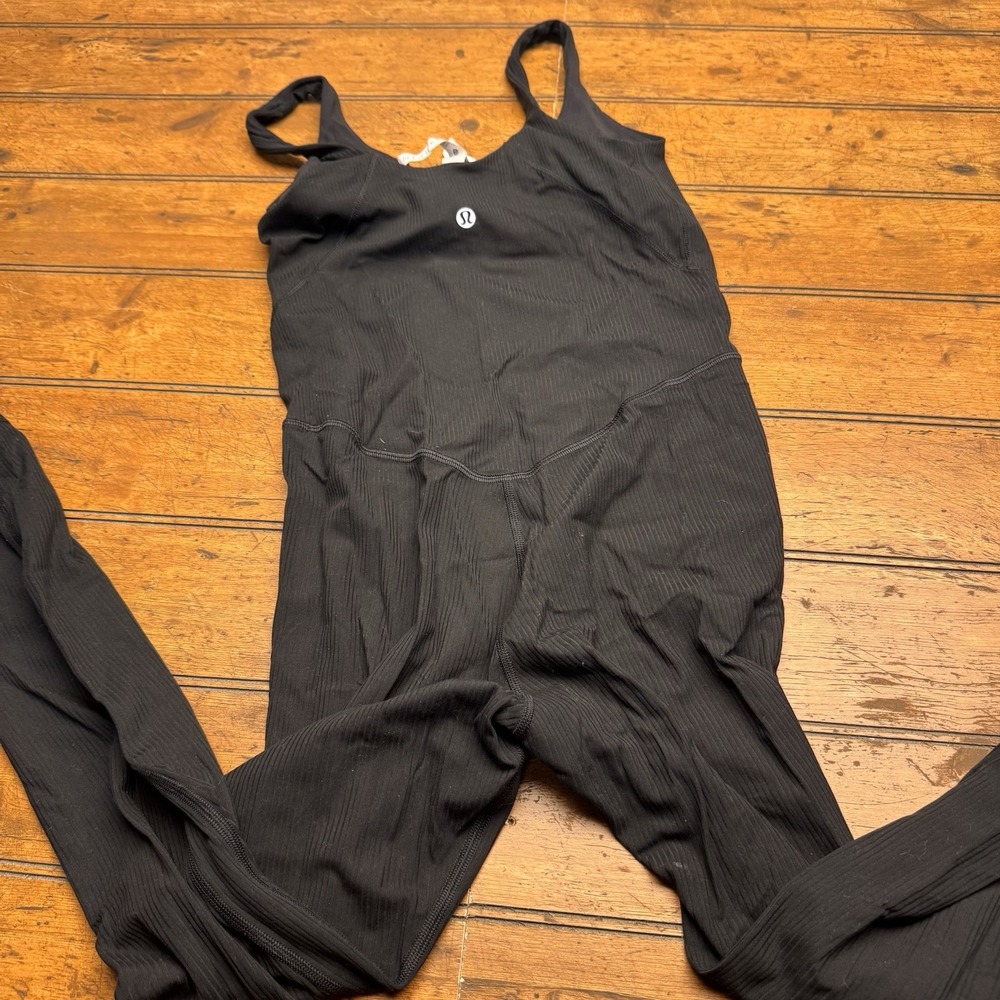 Lululemon Black Ribbed Align 25 Inch Bodysuit Size 4